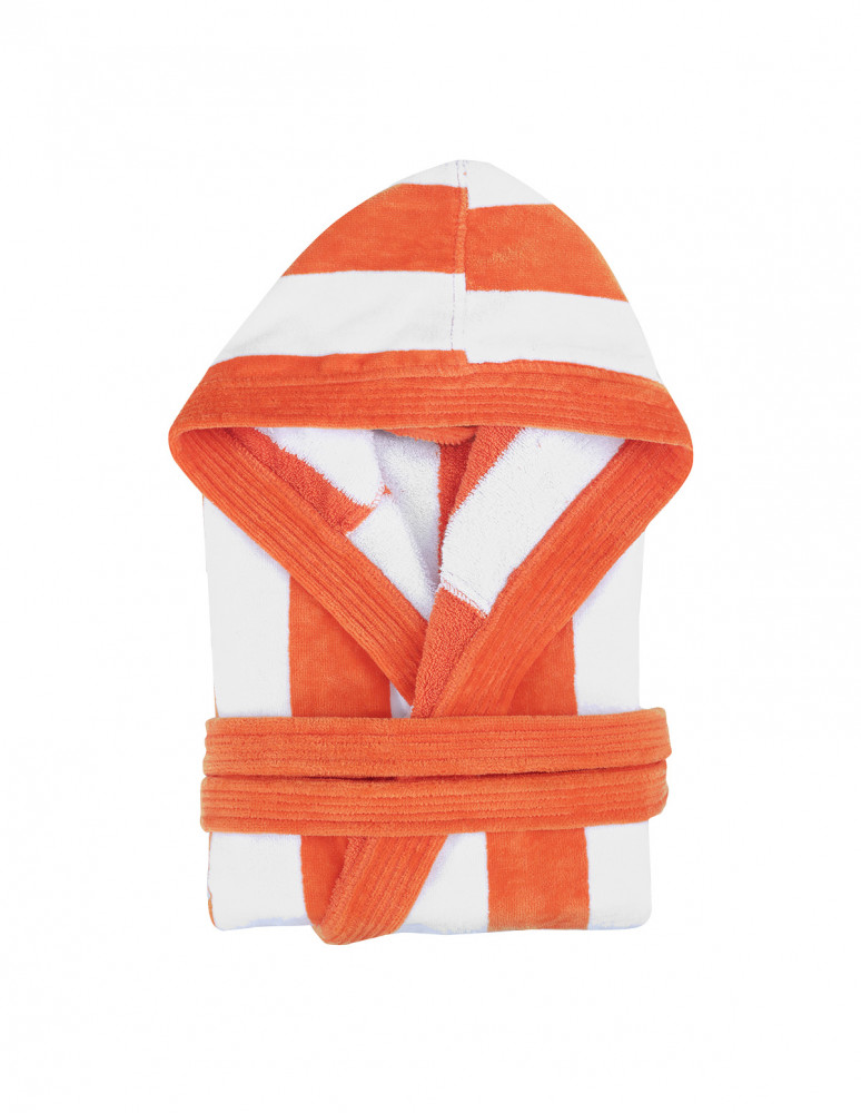 Peignoir adulte mixte rayé velours...