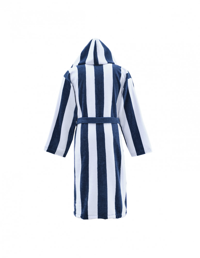 Peignoir adulte mixte rayé velours...