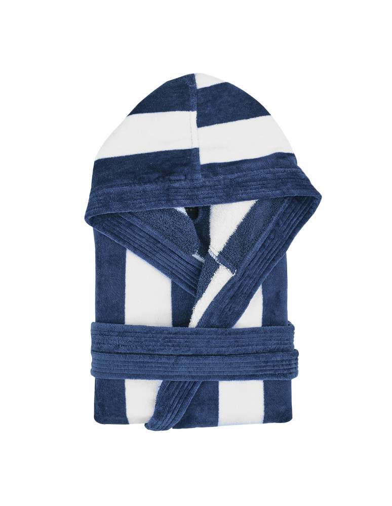 Peignoir adulte mixte rayé velours...