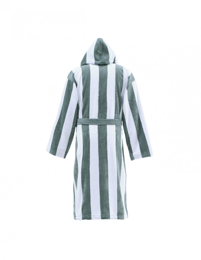 Peignoir adulte mixte rayé velours...