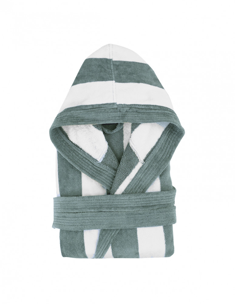 Peignoir adulte mixte rayé velours...