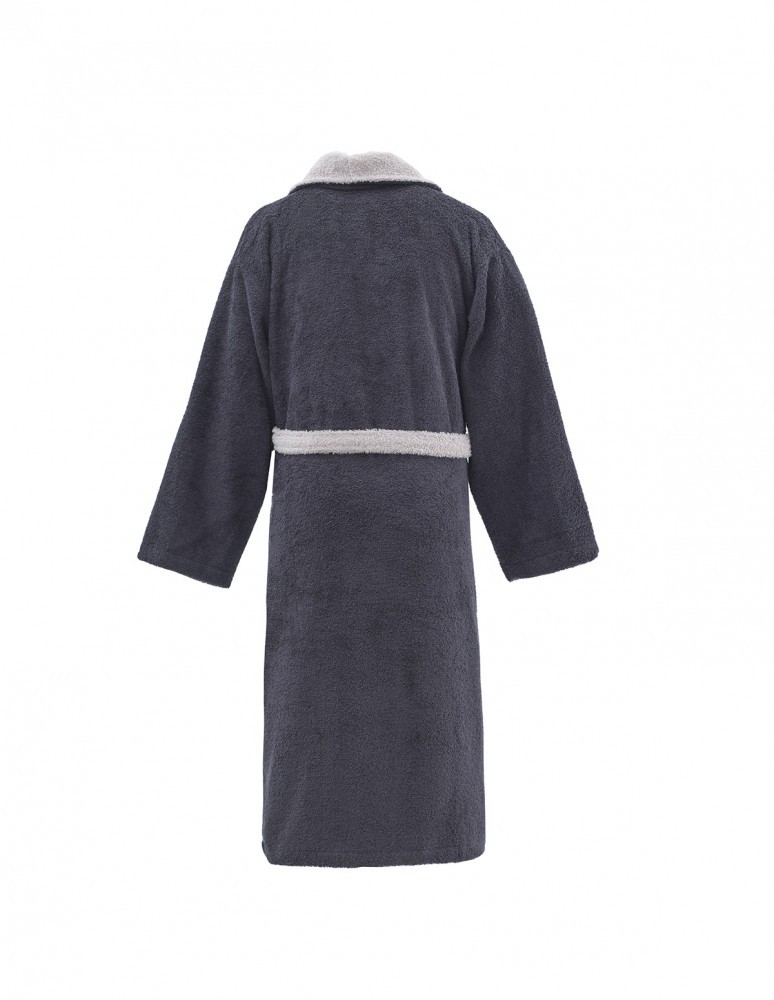 Peignoir  mixte col châle bicolore...