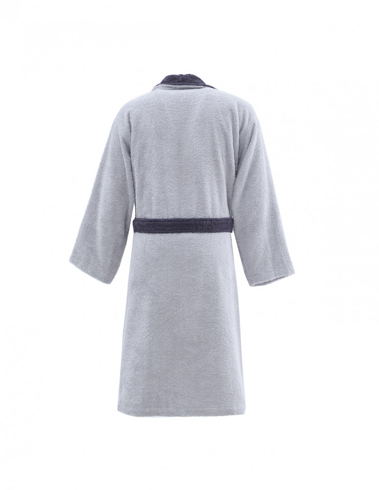 Peignoir  mixte col châle bicolore...