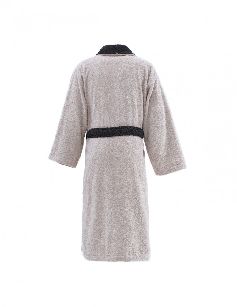 Peignoir  mixte col châle bicolore...