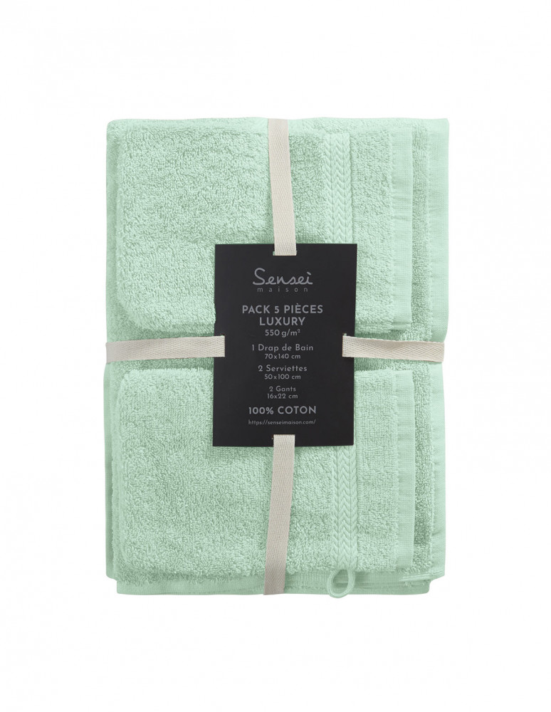 Ensemble de bain avec tapis 5 pièces...