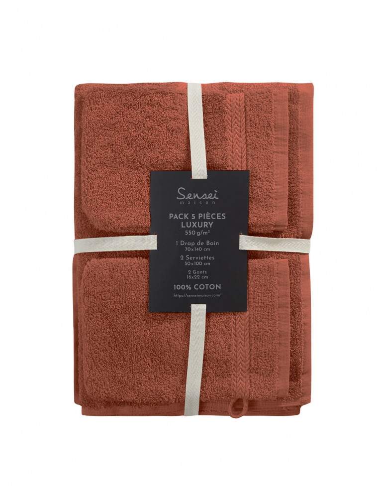 Ensemble de bain avec tapis 5 pièces...