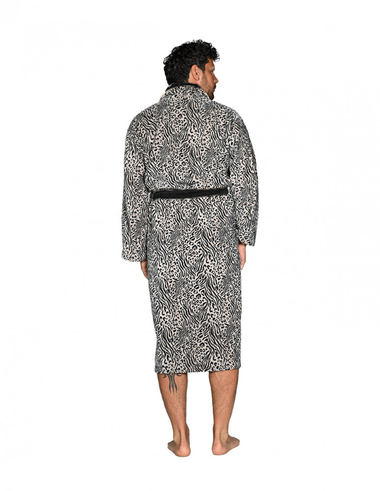 Peignoir col châle velours 420 g/m²...