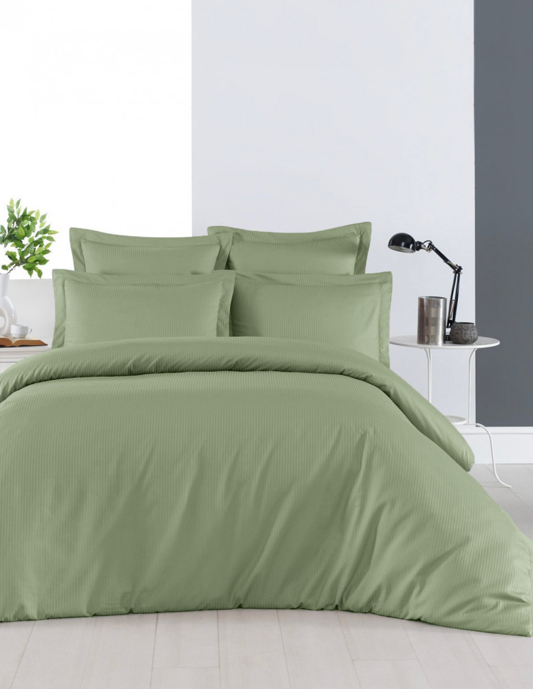 Housse de couette rayée réversible...