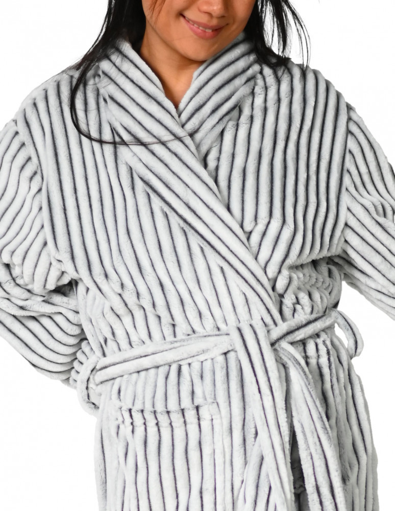 Peignoir polaire homme-femme côtelé...