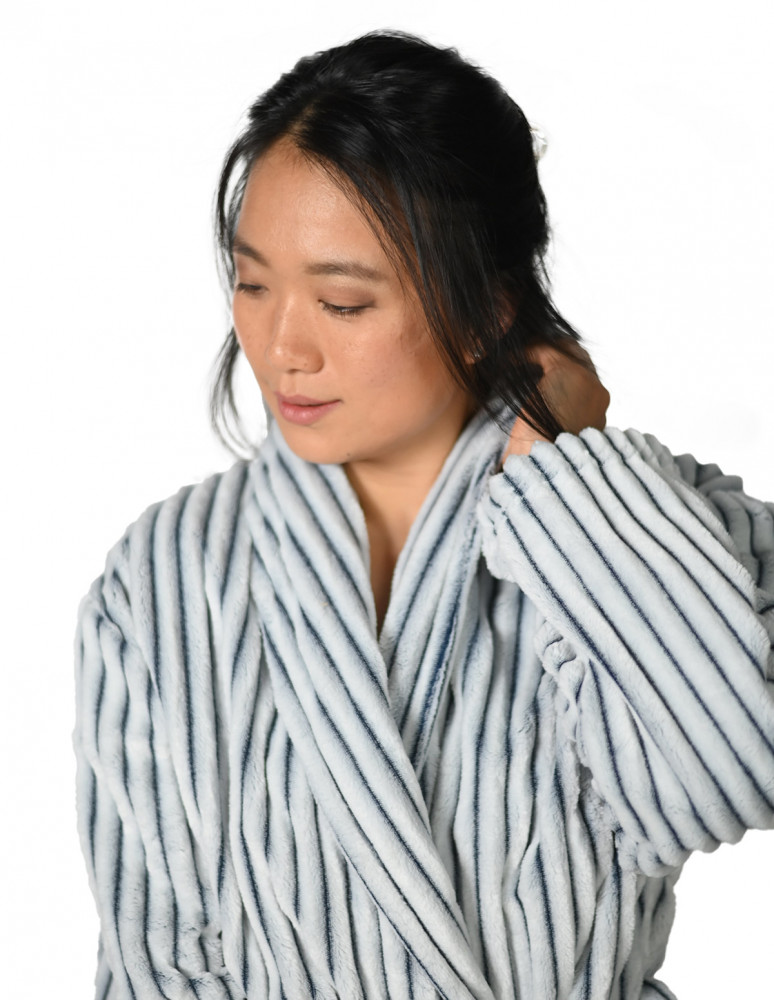 Peignoir polaire homme-femme côtelé...