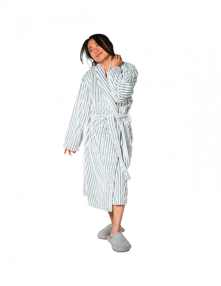 Peignoir polaire homme-femme côtelé...