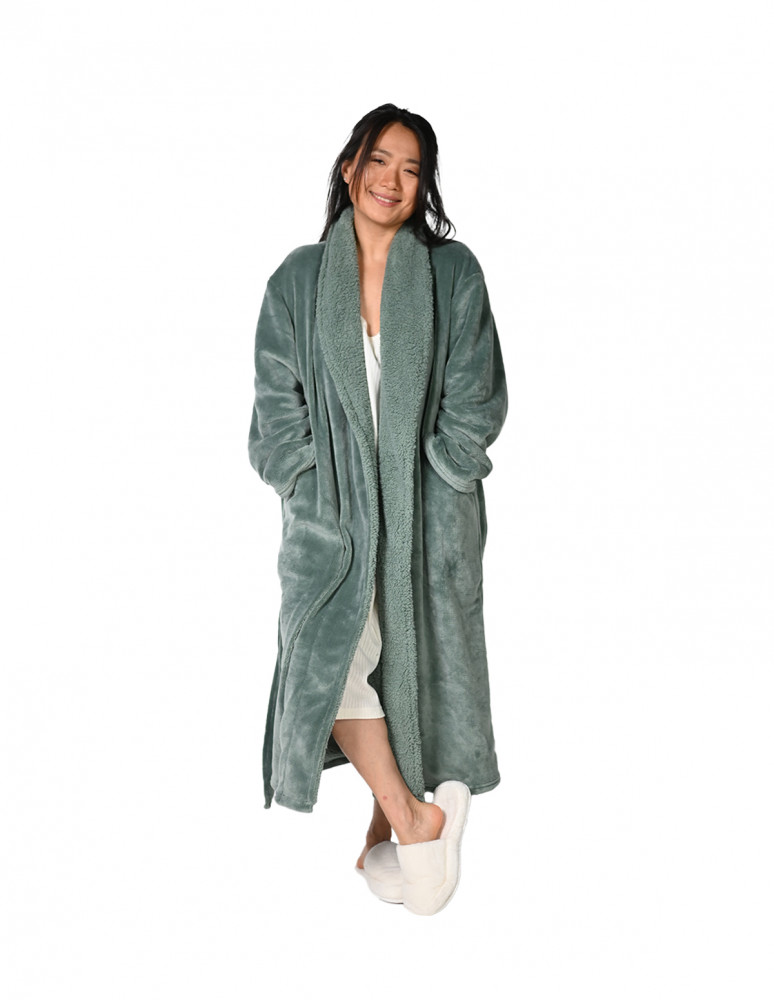 Peignoir mixte polaire chaud doublé...