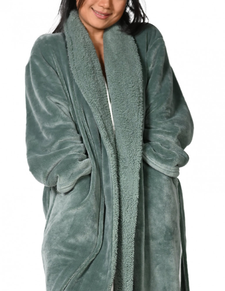 Peignoir mixte polaire chaud doublé...