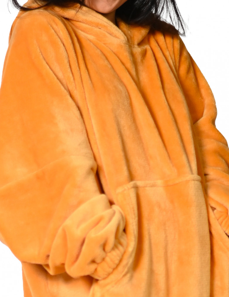 Poncho polaire à capuche doux & chaud...