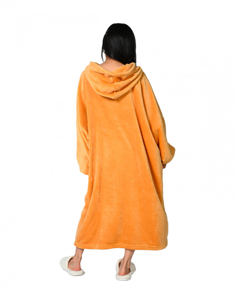 Poncho polaire à capuche doux & chaud...