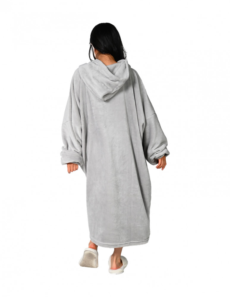 Poncho polaire à capuche doux & chaud...