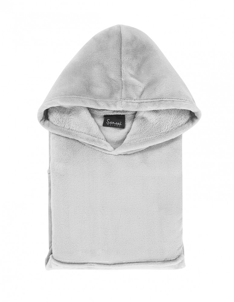 Poncho polaire à capuche doux & chaud...