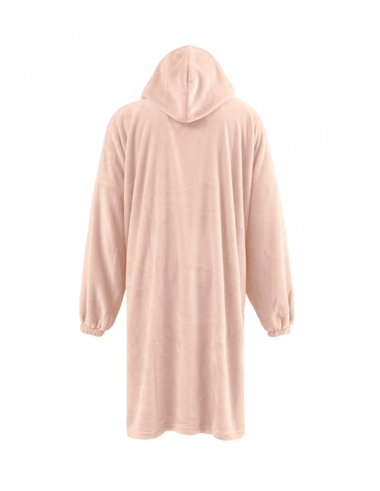 Poncho polaire à capuche doux & chaud...