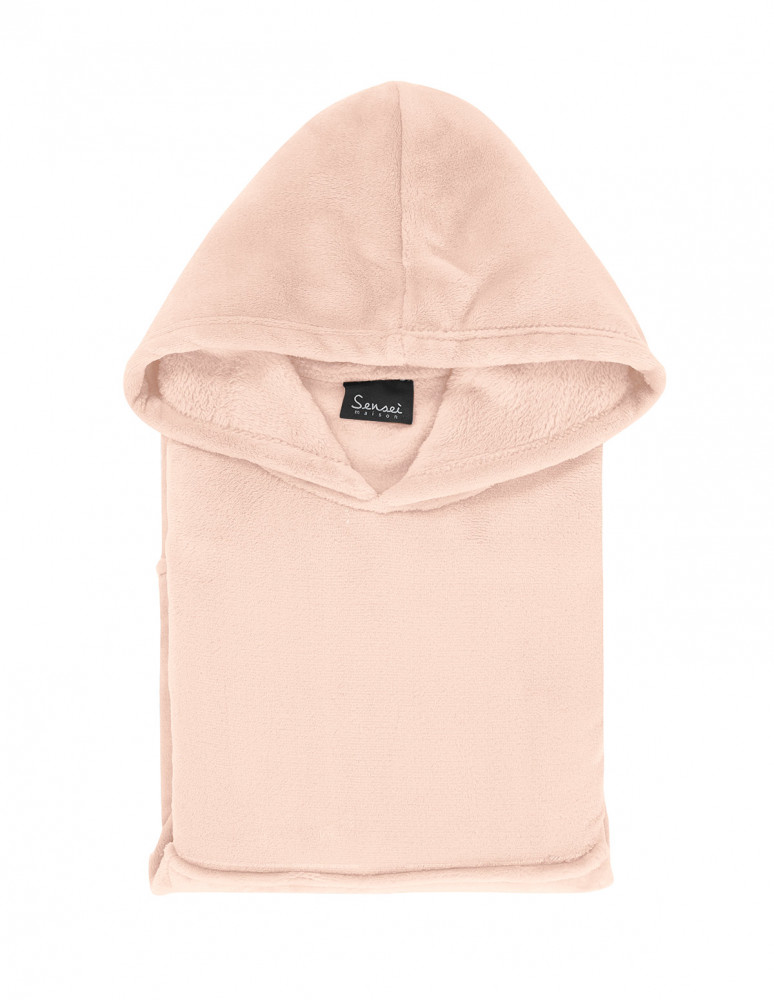 Poncho polaire à capuche doux & chaud...