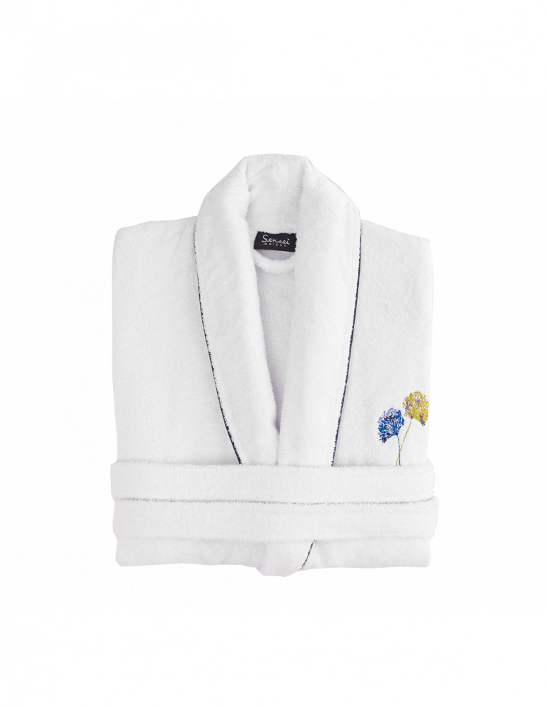 Peignoir brodé col châle 420 g/m² AGATHA