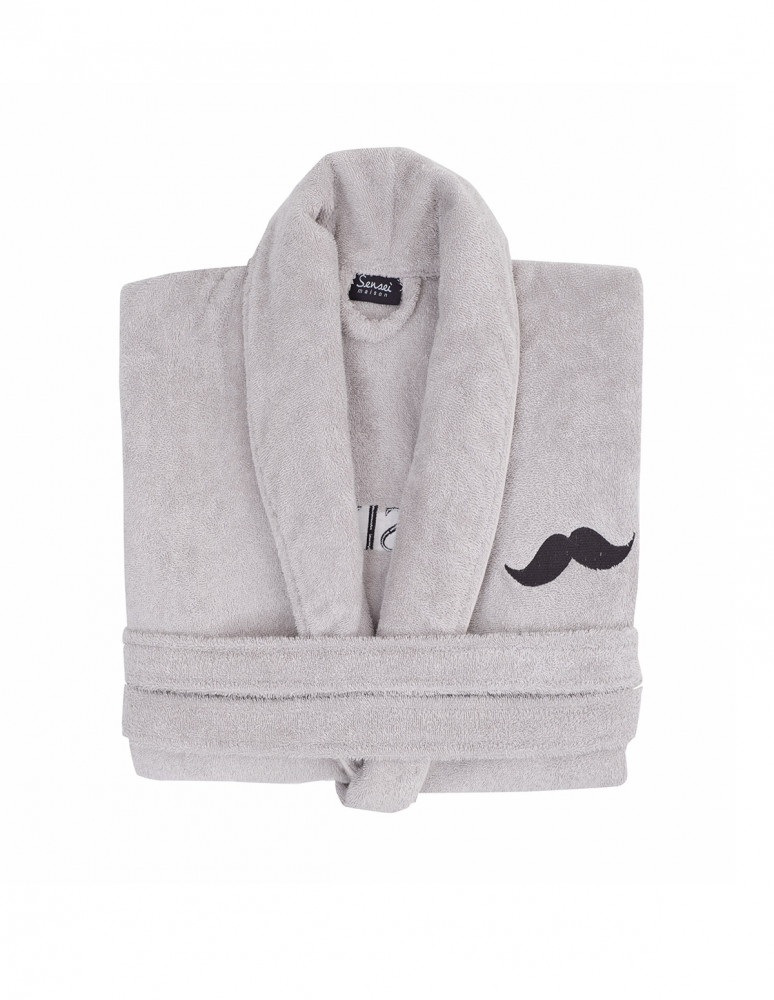 Peignoir brodé col châle 420 g/m²...