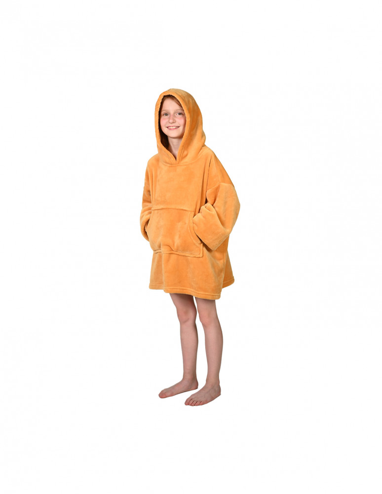 Poncho polaire enfant à capuche doux...