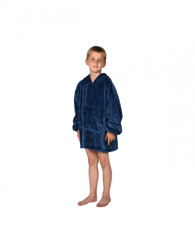 Poncho polaire enfant à capuche doux...