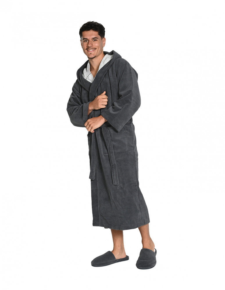 Peignoir mixte à capuche bicolore...