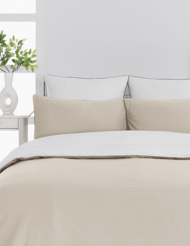 Lot de 2 taies d'oreiller bicolores...