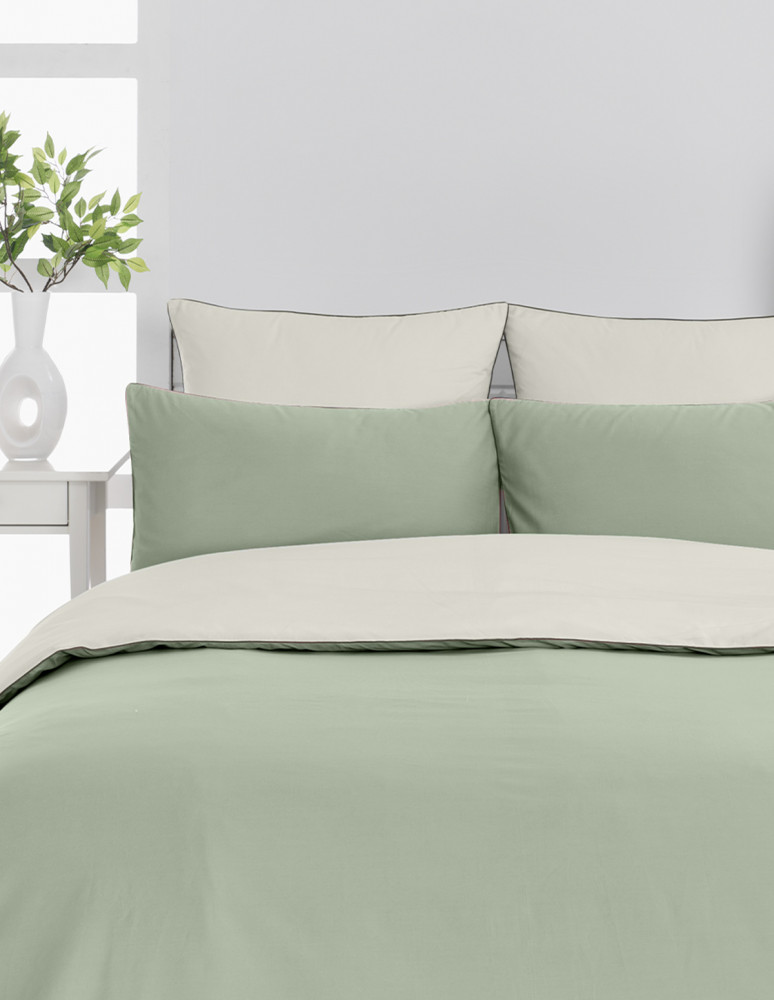 Lot de 2 taies d'oreiller bicolores...