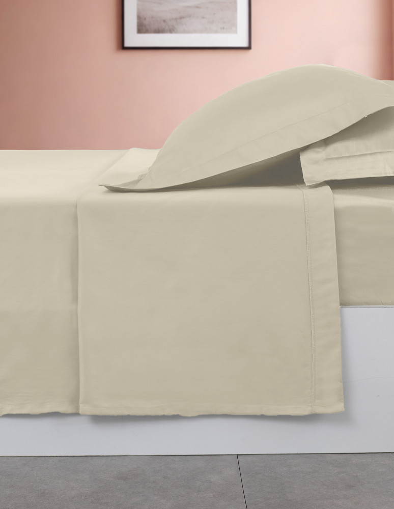 Drap plat en satin de coton 120 fils...