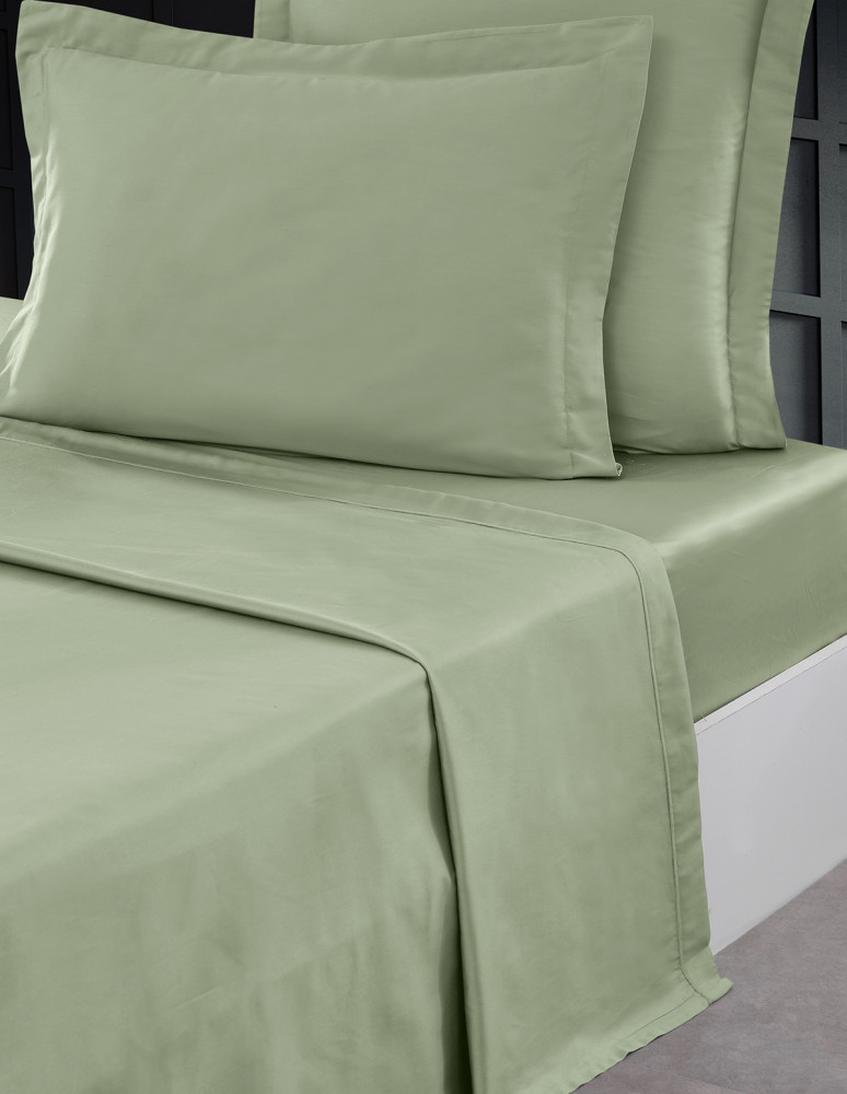 Drap plat en satin de coton 120 fils...