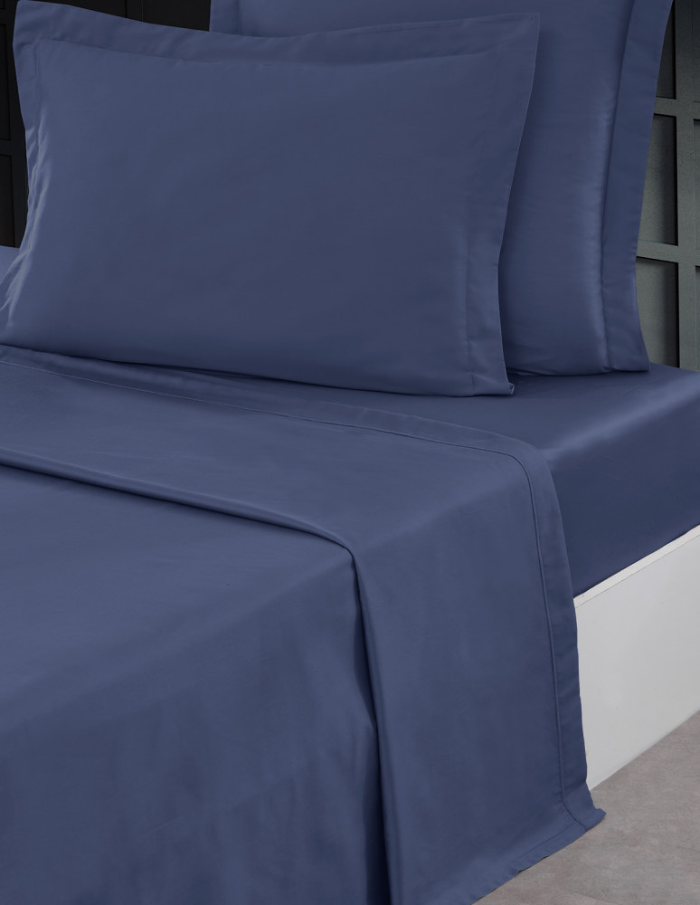 Drap plat en satin de coton 120 fils...