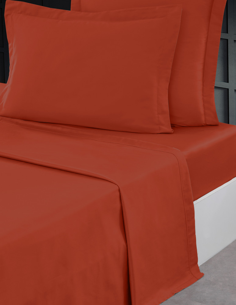 Drap plat en satin de coton 120 fils...