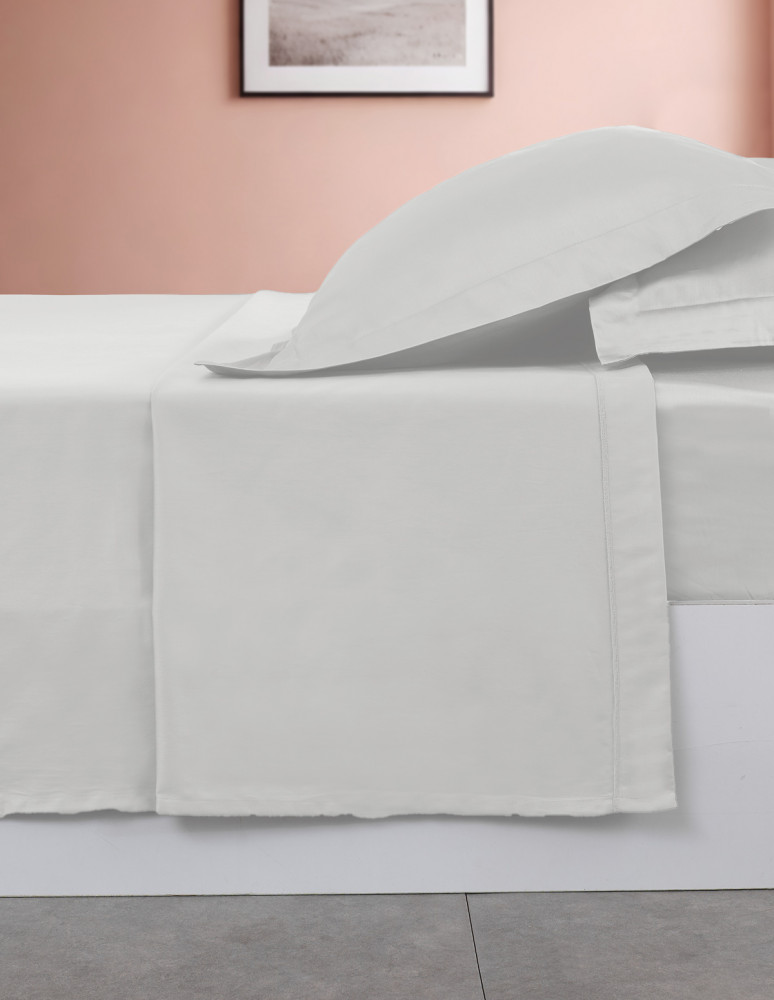 Drap plat en satin de coton 120 fils...