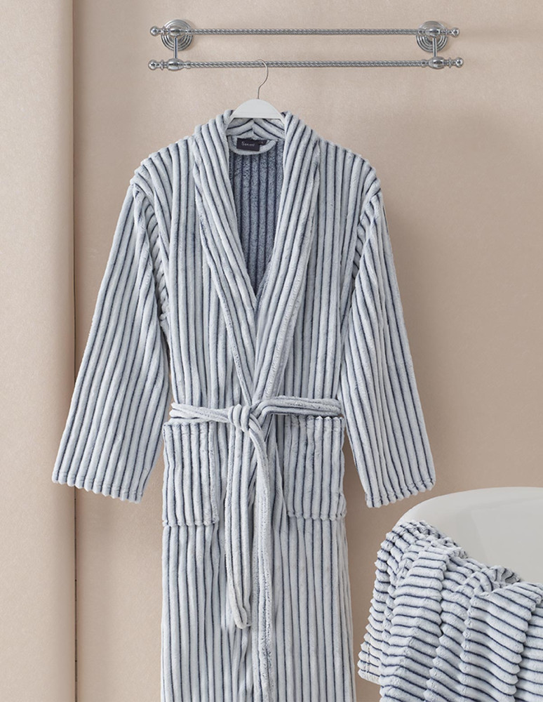 Peignoir polaire homme femme côtelé...