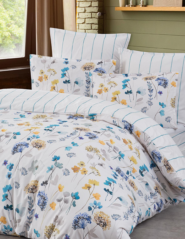 Parure housse de couette percale avec...