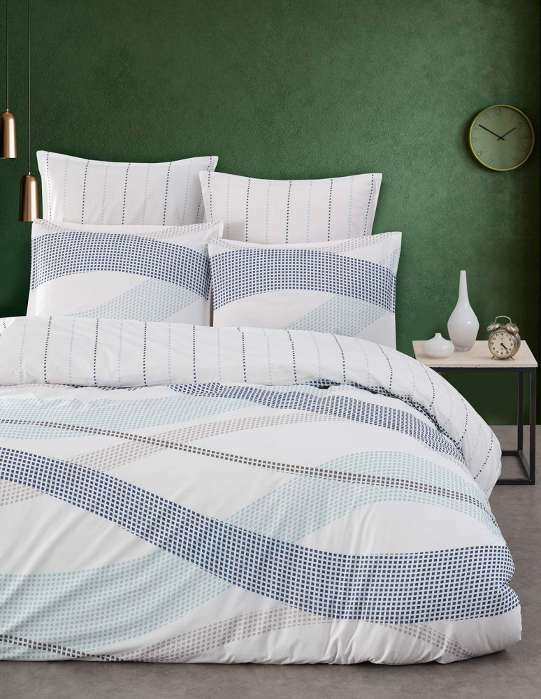 Parure housse de couette percale avec...