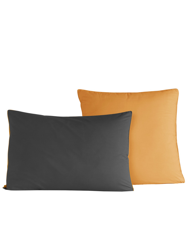 Lot de 2 taies d'oreiller bicolores...