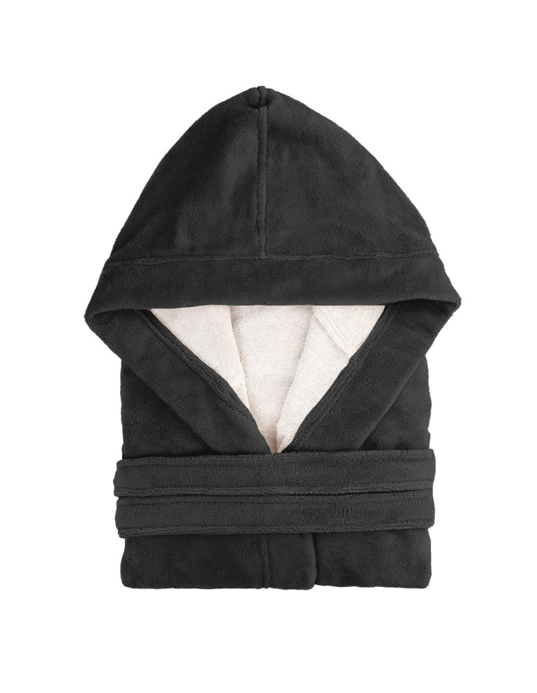 Peignoir mixte à capuche bicolore...