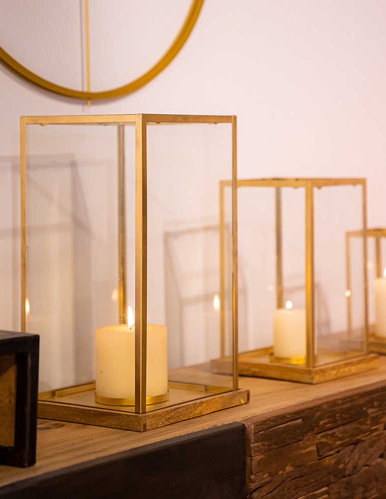 Photophore métal socle en...