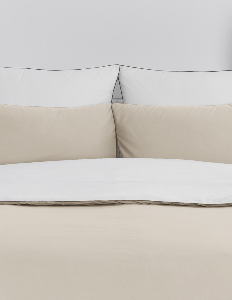 Parure housse de couette bicolore + 2...