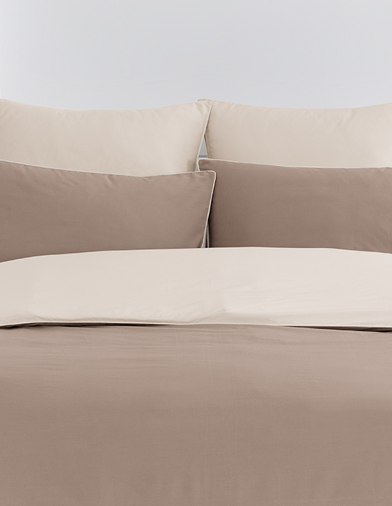 Parure housse de couette bicolore + 2...