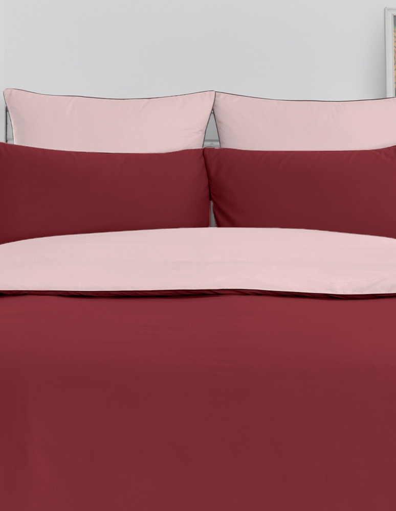 Parure housse de couette bicolore + 2...