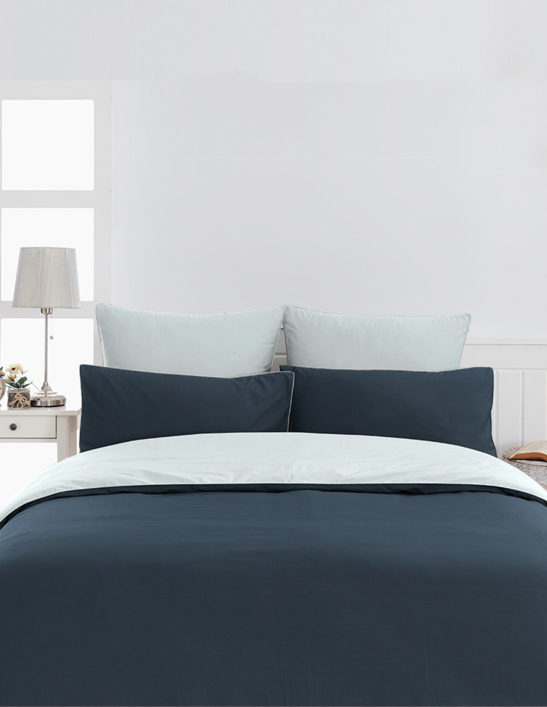 Parure housse de couette bicolore + 2...