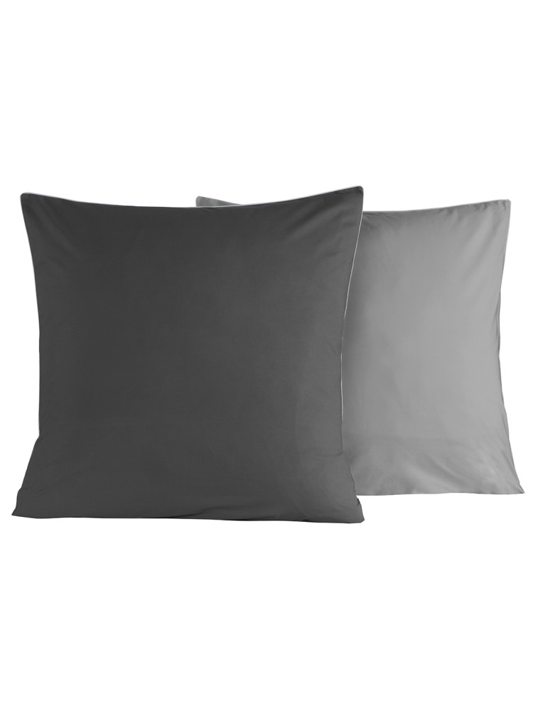Parure housse de couette bicolore + 2...
