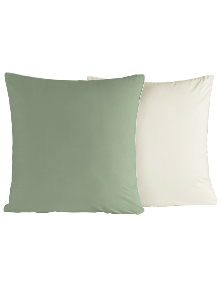 Parure housse de couette bicolore + 2...