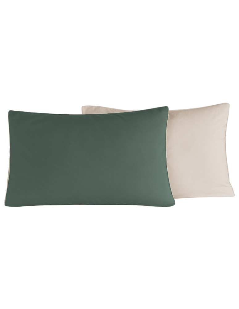 Parure housse de couette bicolore + 2...