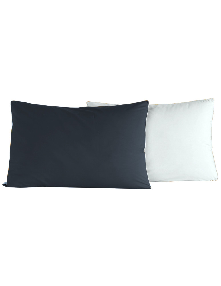 Parure housse de couette bicolore + 2...