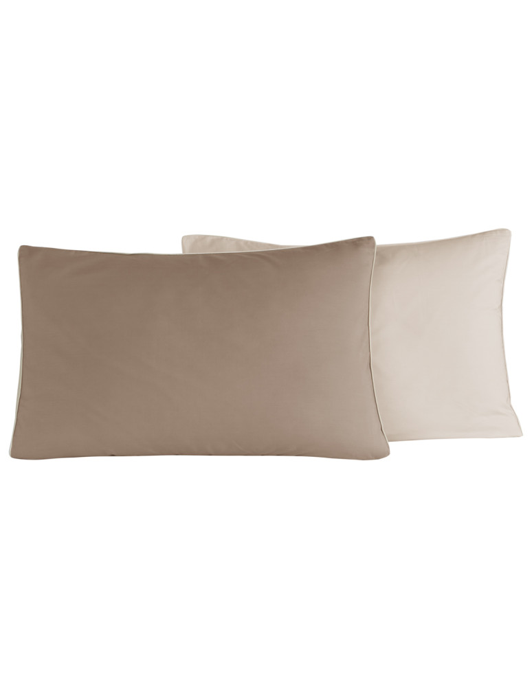 Parure housse de couette bicolore + 2...